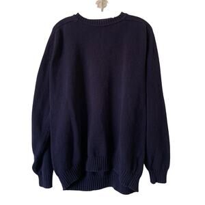 Vtg Antartex Mens XL Navy Blue Long Sleeve Crew Sweater Heavy Winter 100% Cotton